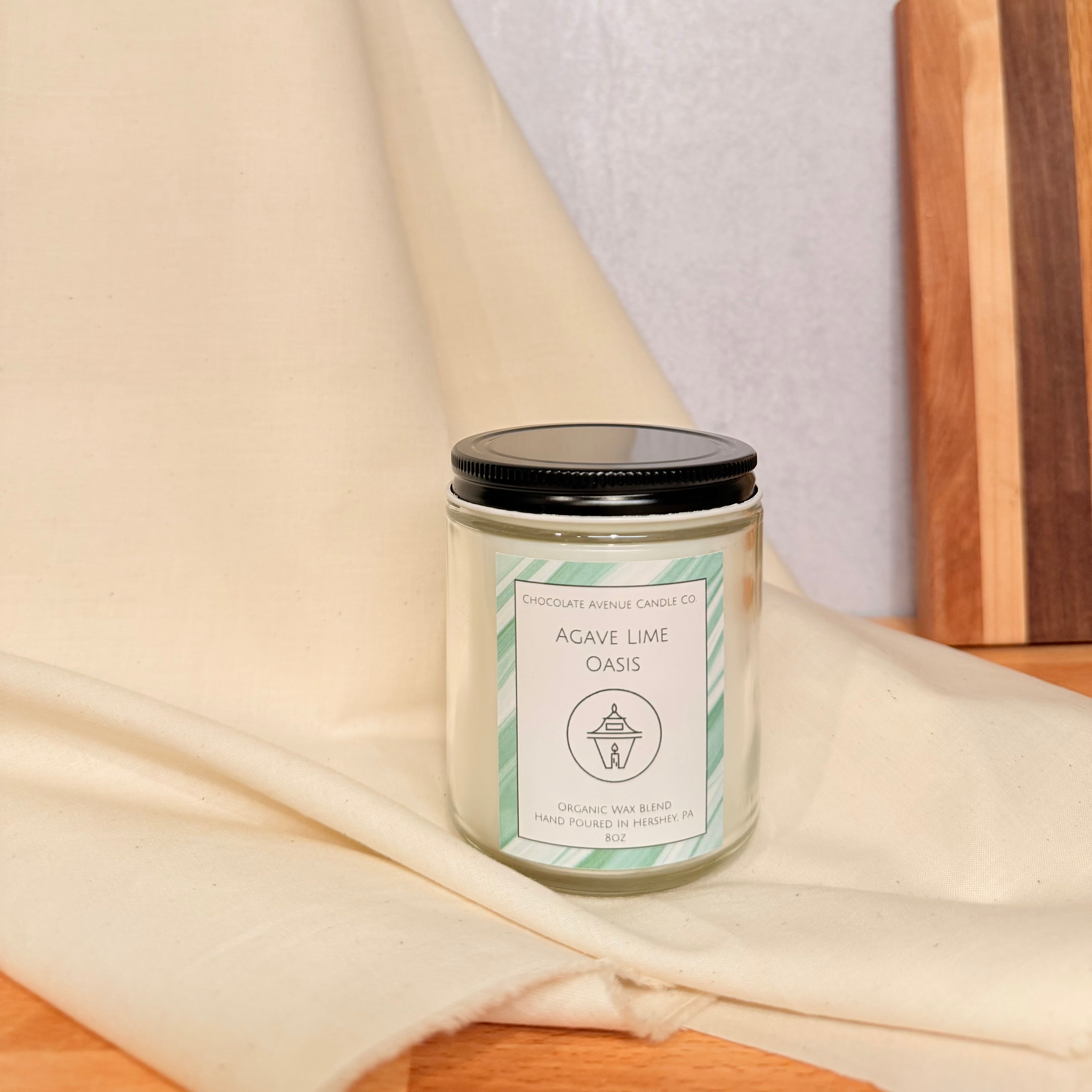 Agave Lime Oasis candle with agave, lime, and ocean breeze tropical notes.